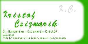 kristof csizmarik business card
